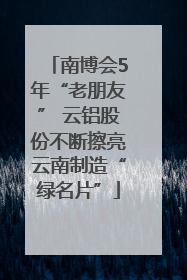 南博会5年“老朋友” 云铝股份不断擦亮云南制造“绿名片”