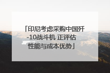 印尼考虑采购中国歼-10战斗机 正评估性能与成本优势
