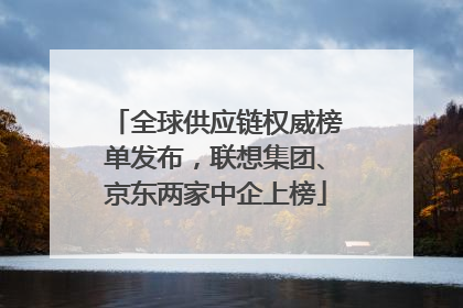 全球供应链权威榜单发布，联想集团、京东两家中企上榜