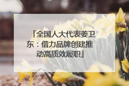 全国人大代表姜卫东：借力品牌创建推动高质效履职