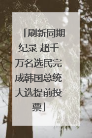 刷新同期纪录 超千万名选民完成韩国总统大选提前投票