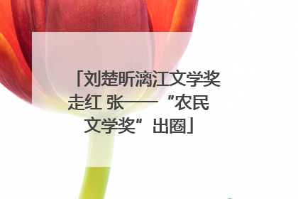 刘楚昕漓江文学奖走红 张一一“农民文学奖”出圈