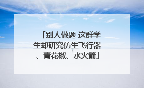 别人做题 这群学生却研究仿生飞行器、青花椒、水火箭