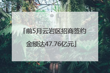 前5月云岩区招商签约金额达47.76亿元