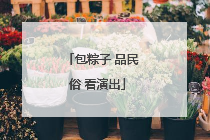 包粽子 品民俗 看演出