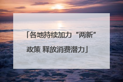 各地持续加力“两新”政策 释放消费潜力