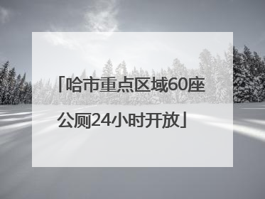 哈市重点区域60座公厕24小时开放