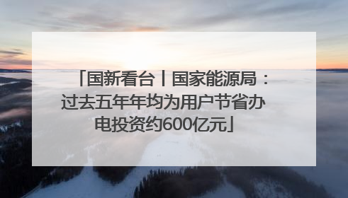 国新看台丨国家能源局：过去五年年均为用户节省办电投资约600亿元