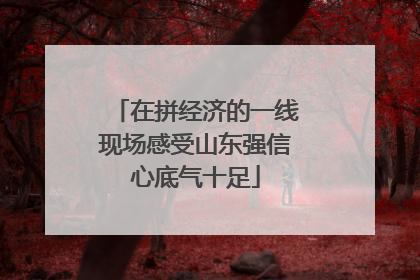 在拼经济的一线现场感受山东强信心底气十足