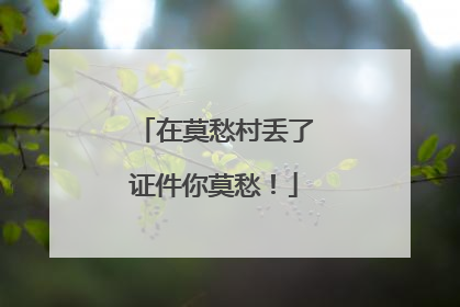 在莫愁村丢了证件你莫愁！