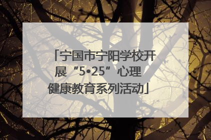 宁国市宁阳学校开展“5•25”心理健康教育系列活动