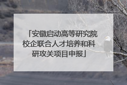 安徽启动高等研究院校企联合人才培养和科研攻关项目申报
