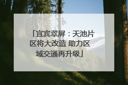 宜宾翠屏：天池片区将大改造 助力区域交通再升级