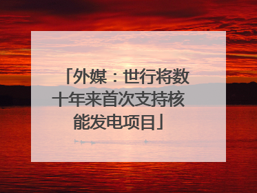 外媒：世行将数十年来首次支持核能发电项目