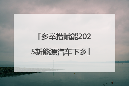 多举措赋能2025新能源汽车下乡