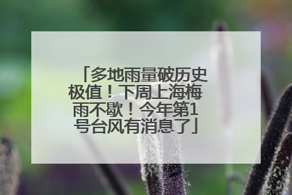 多地雨量破历史极值！下周上海梅雨不歇！今年第1号台风有消息了