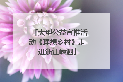 大型公益宣推活动《理想乡村》走进浙江嵊泗