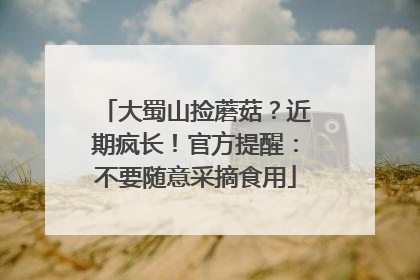 大蜀山捡蘑菇？近期疯长！官方提醒：不要随意采摘食用