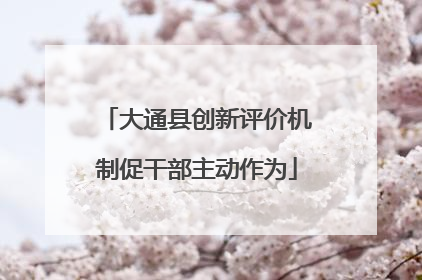 大通县创新评价机制促干部主动作为