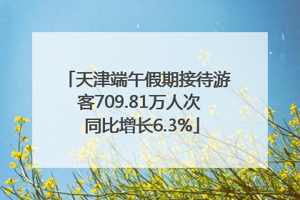 天津端午假期接待游客709.81万人次 同比增长6.3%
