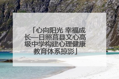 心向阳光 幸福成长—日照莒县文心高级中学构建心理健康教育体系掠影