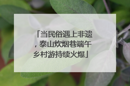 当民俗遇上非遗，泰山炊烟巷端午乡村游持续火爆