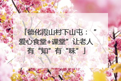 德化霞山村下山屯：“爱心食堂+课堂”让老人有“知”有“味”