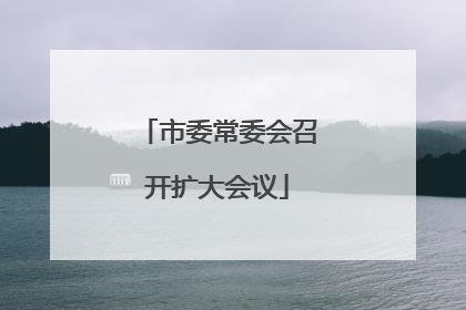 市委常委会召开扩大会议