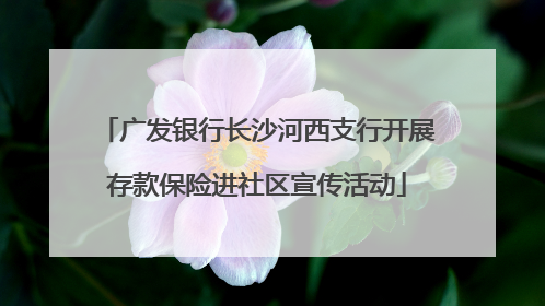 广发银行长沙河西支行开展存款保险进社区宣传活动