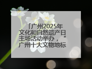 广州2025年文化和自然遗产日主场活动举办，“广州十大文物地标”公布