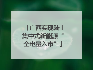 广西实现陆上集中式新能源“全电量入市”
