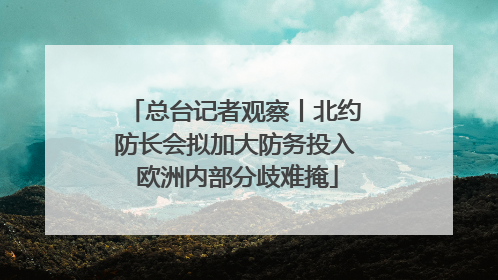 总台记者观察丨北约防长会拟加大防务投入 欧洲内部分歧难掩