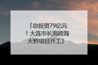 总投资79亿元！大连市长海跨海大桥项目开工