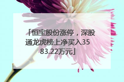 恒宝股份涨停，深股通龙虎榜上净买入3583.22万元