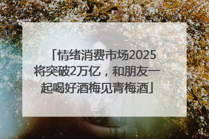 情绪消费市场2025将突破2万亿，和朋友一起喝好酒梅见青梅酒