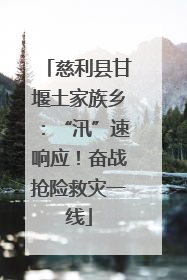 慈利县甘堰土家族乡：“汛”速响应！奋战抢险救灾一线