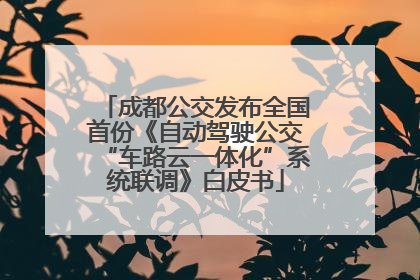 成都公交发布全国首份《自动驾驶公交“车路云一体化”系统联调》白皮书
