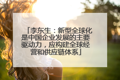 李东生：新型全球化是中国企业发展的主要驱动力，应构建全球经营和供应链体系