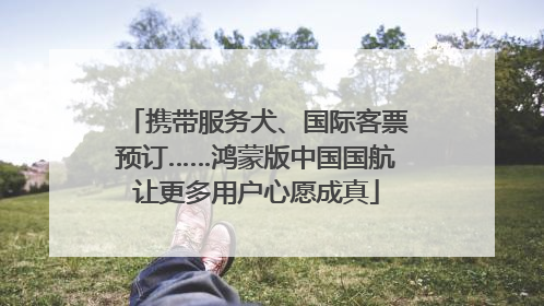 携带服务犬、国际客票预订……鸿蒙版中国国航让更多用户心愿成真