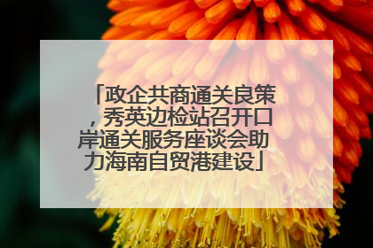 政企共商通关良策，秀英边检站召开口岸通关服务座谈会助力海南自贸港建设