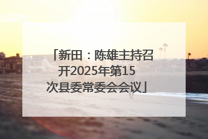 新田：陈雄主持召开2025年第15次县委常委会会议