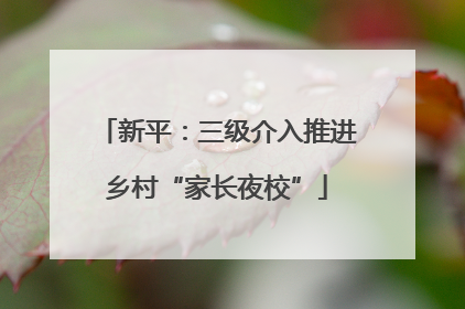 新平：三级介入推进乡村“家长夜校”