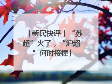 新民快评丨“苏超”火了，“沪超”何时接棒