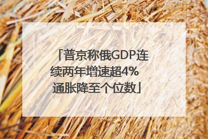 普京称俄GDP连续两年增速超4% 通胀降至个位数