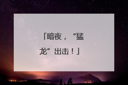 暗夜，“猛龙”出击！