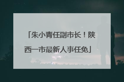 朱小青任副市长！陕西一市最新人事任免