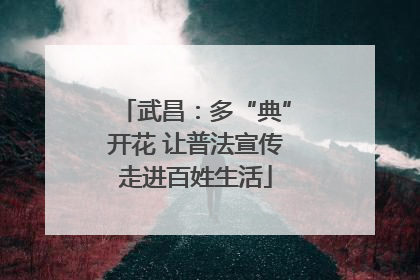 武昌：多“典”开花 让普法宣传走进百姓生活