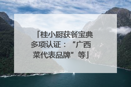 桂小厨获餐宝典多项认证：“广西菜代表品牌”等