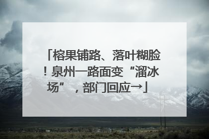 榕果铺路、落叶糊脸！泉州一路面变“溜冰场”，部门回应→