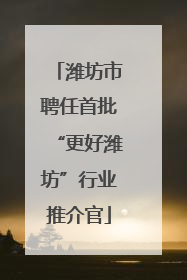 潍坊市聘任首批“更好潍坊”行业推介官